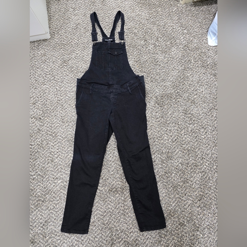 Maternity Black Denim Overalls - Picture 4 of 4